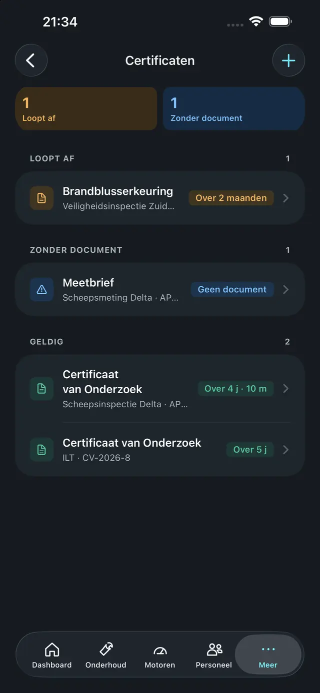 Certificaten in de iPhone-app