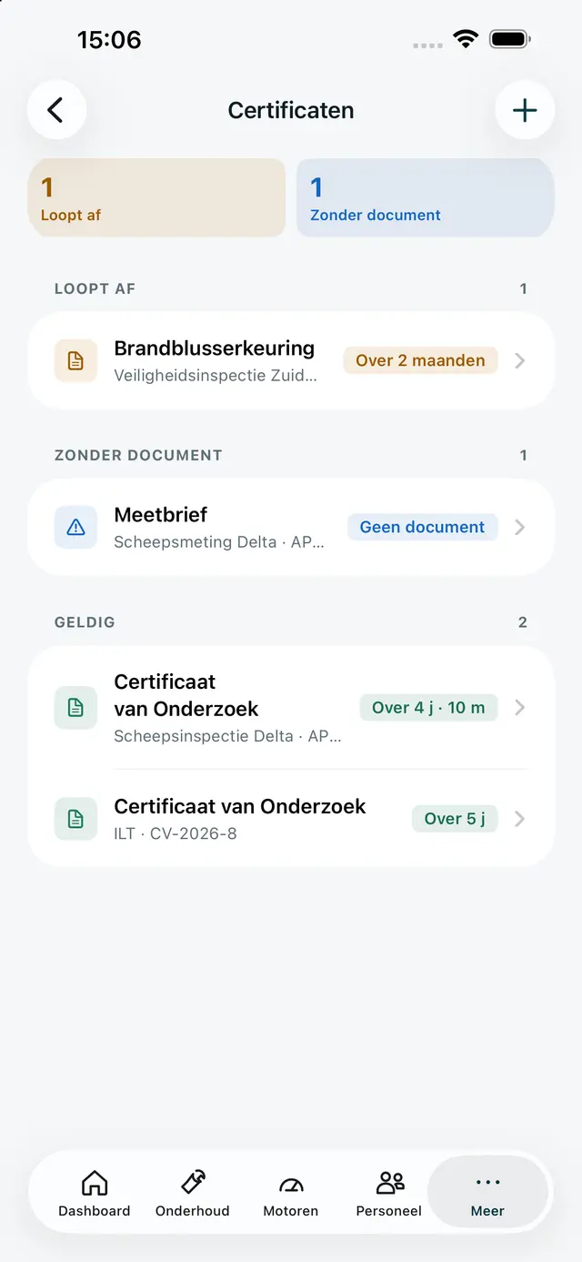 Certificaten in de iPhone-app
