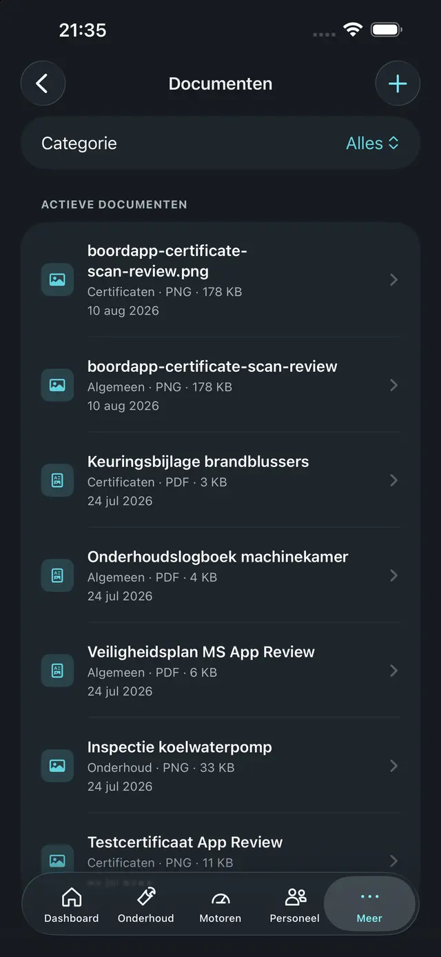 Documenten in de iPhone-app