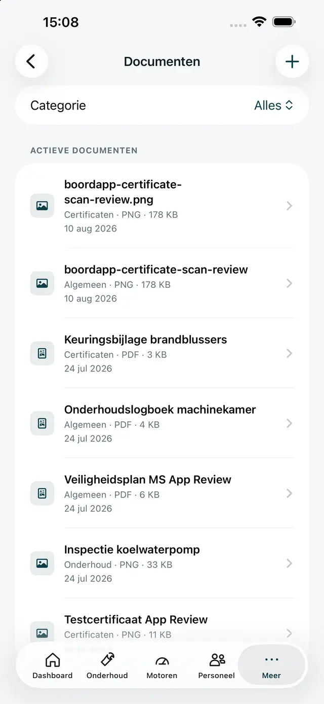 Documenten in de iPhone-app