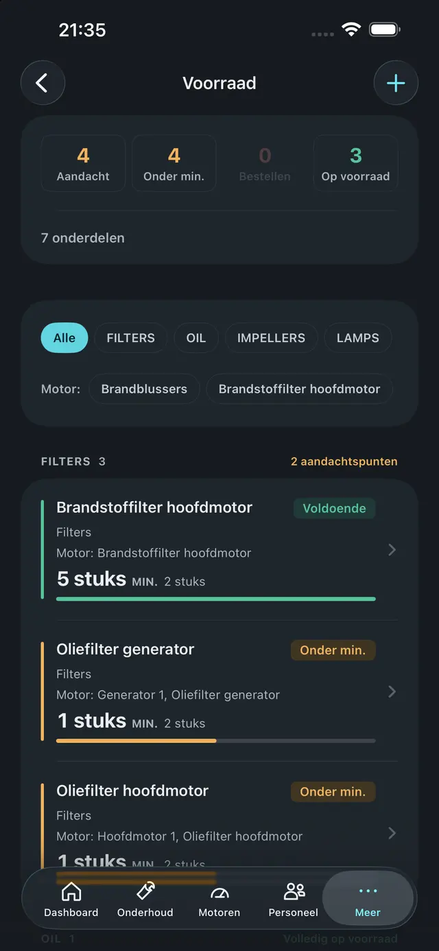 Voorraad in de iPhone-app