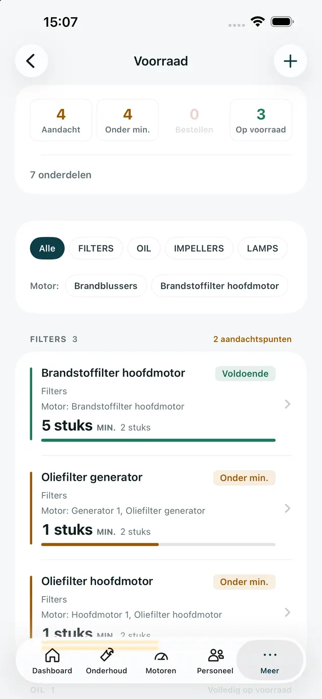 Voorraad in de iPhone-app