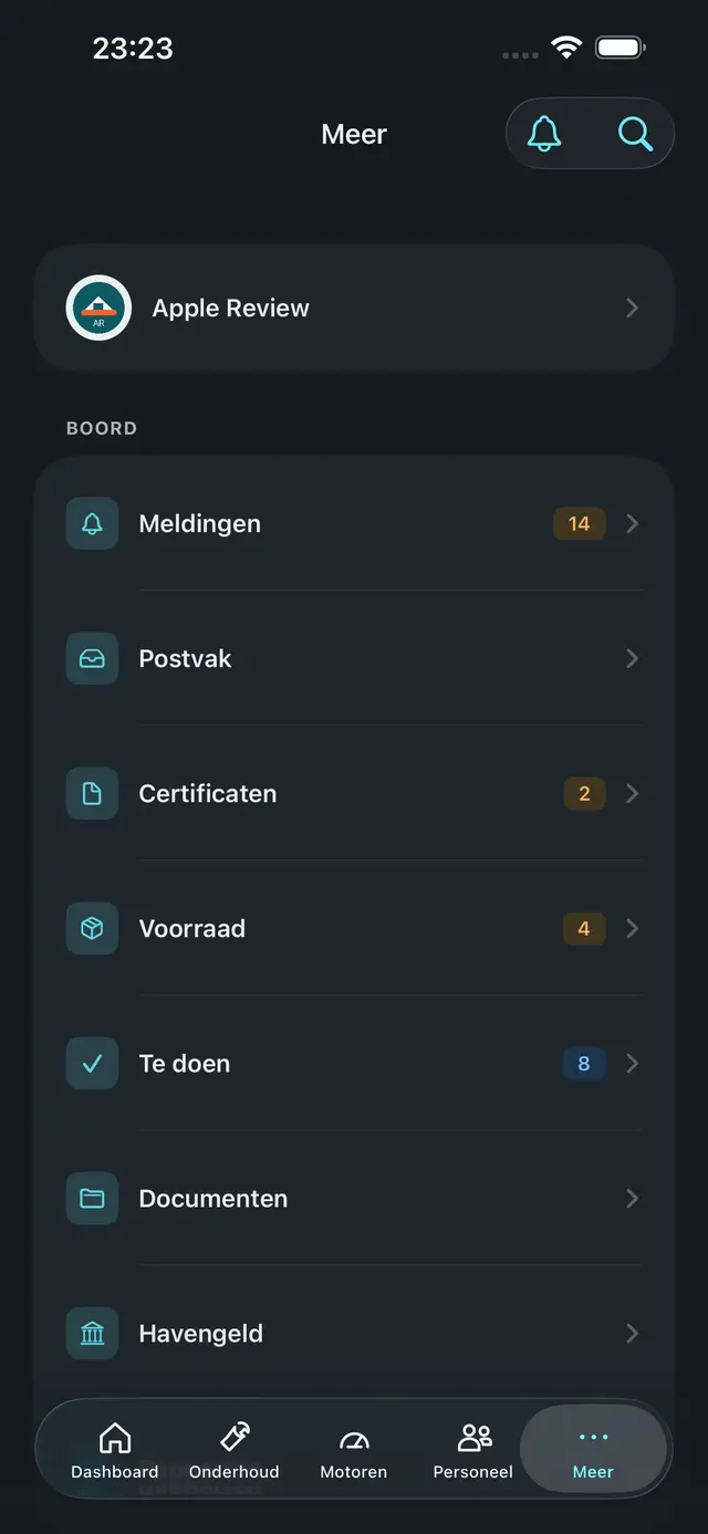 Meer in de iPhone-app