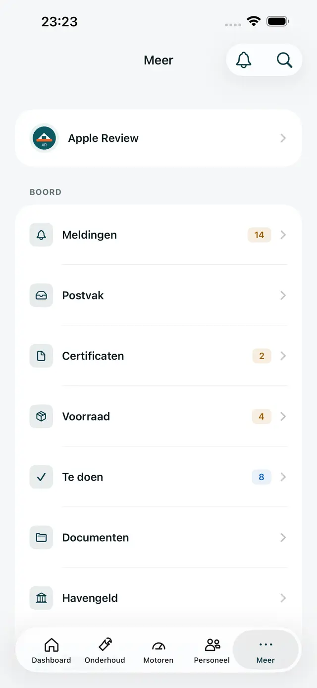 Meer in de iPhone-app